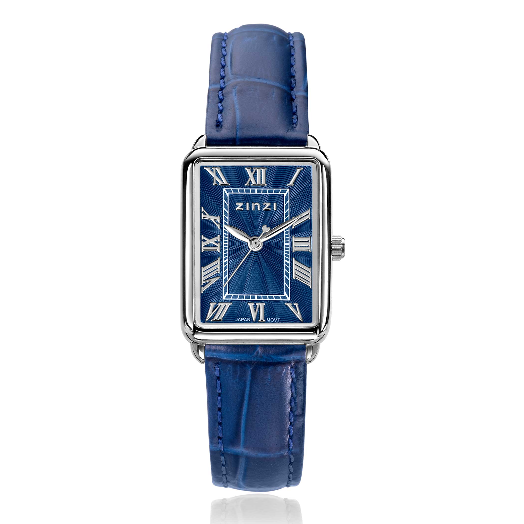 ZINZI Horloge 28mm leer blauw - ZIW1955B