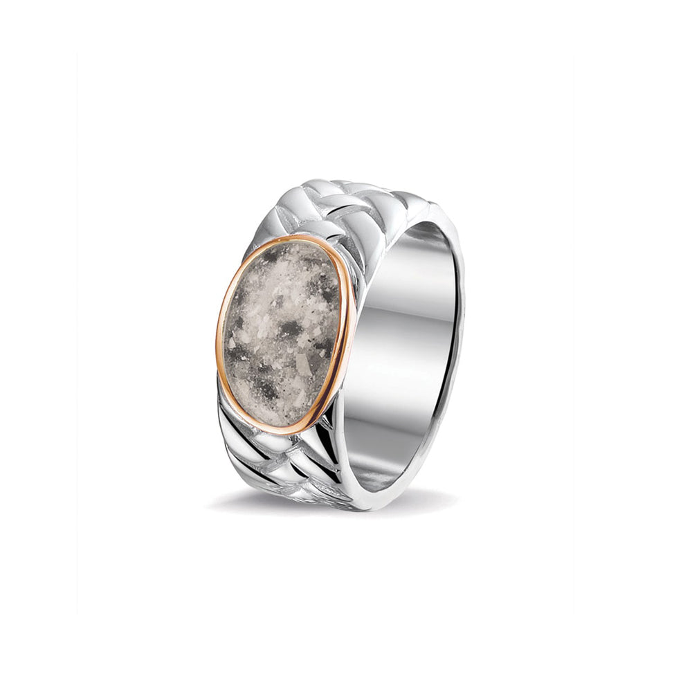 See You Braided Band Ring 75 mm zilver zwart - ROR008S-EU47