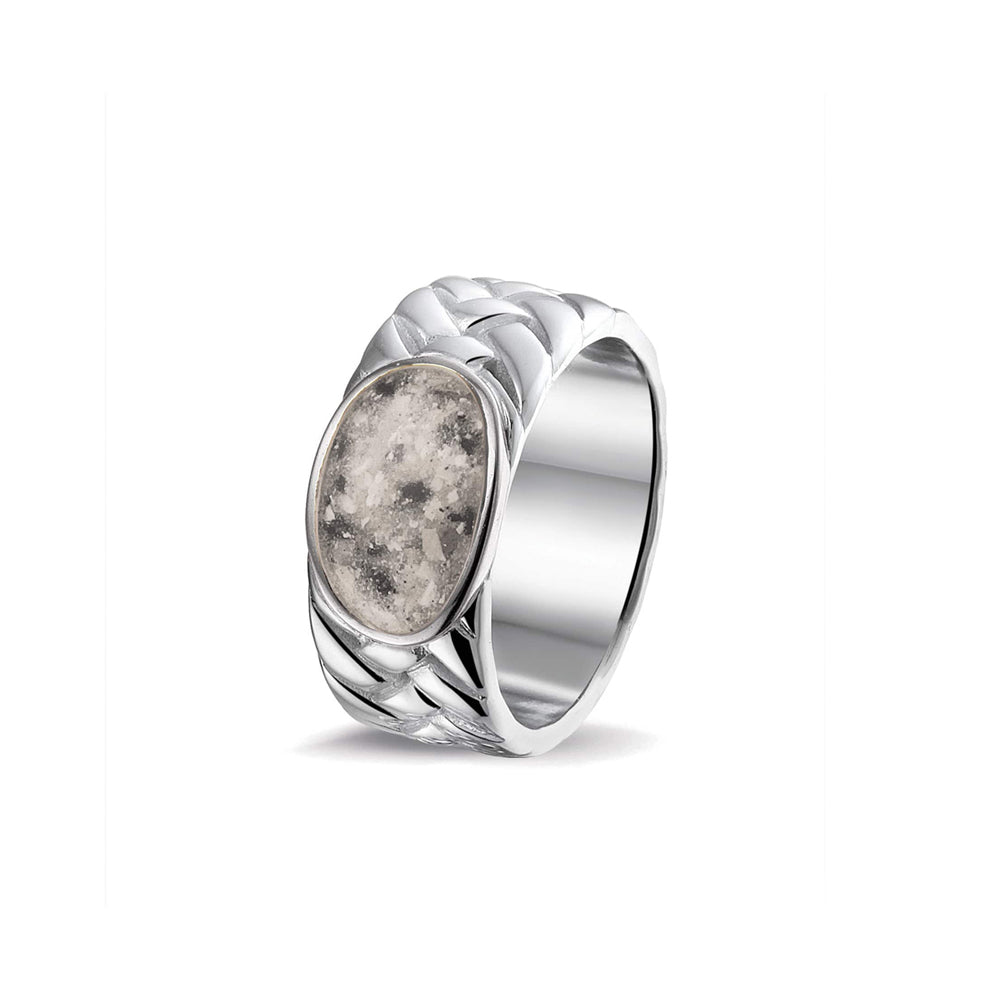 See You Braided Band Ring 75 mm zilver zwart - ROR008S-EU47