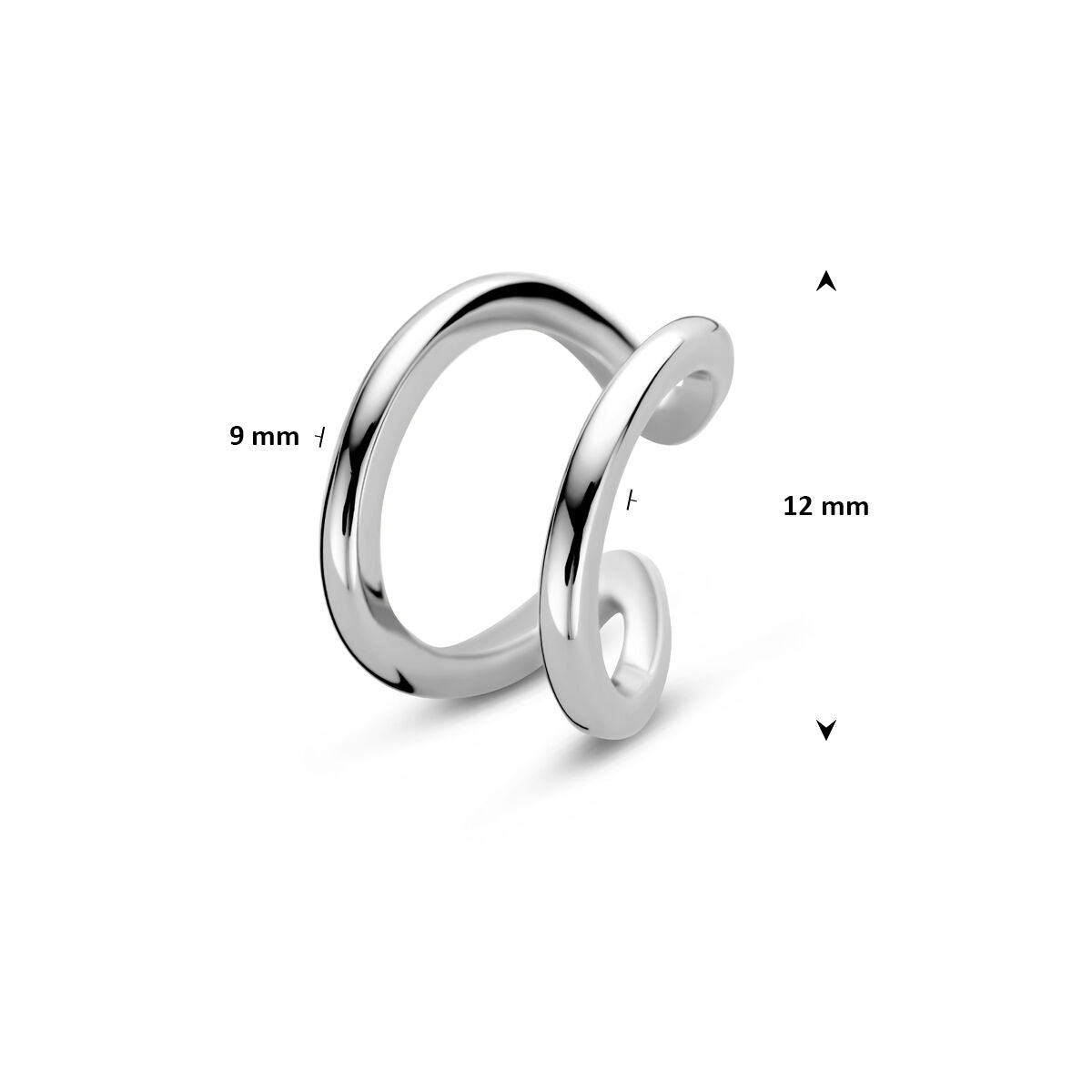 Fantasy Collection Ear cuff 12 mm zilver oorbellen