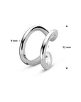 Zilveren gerhodineerde ear cuff 12 mm - 1342151