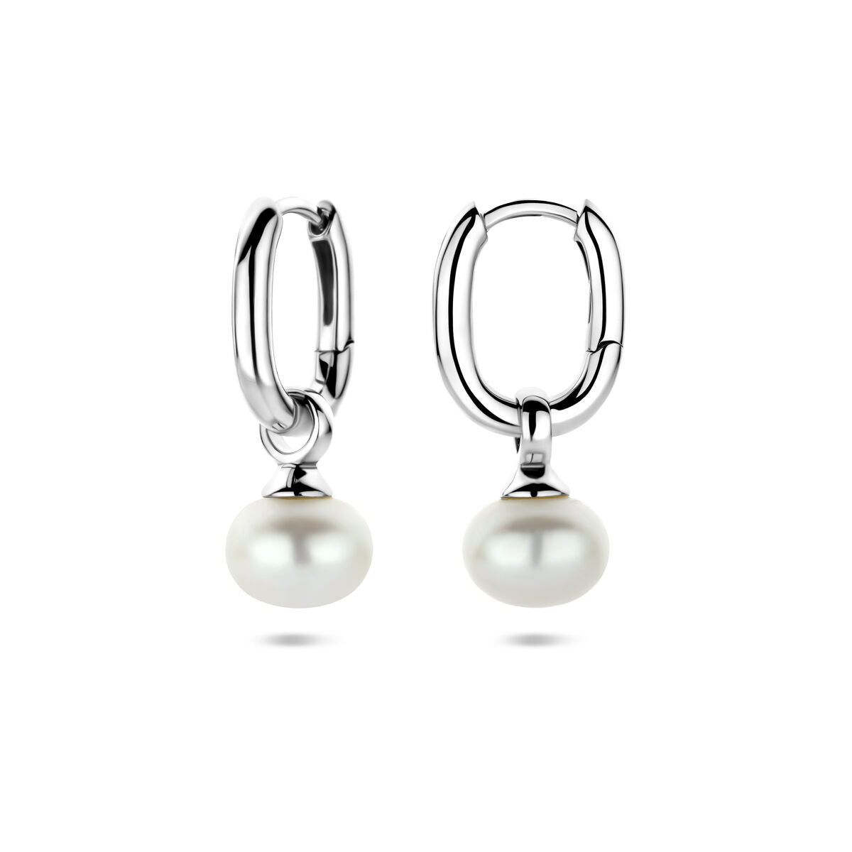 Fantasy Collection Oorbellen parel 23 mm zilver