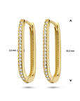 14K geelgouden klapoorringen zirkonia 22,5 mm - 40325183