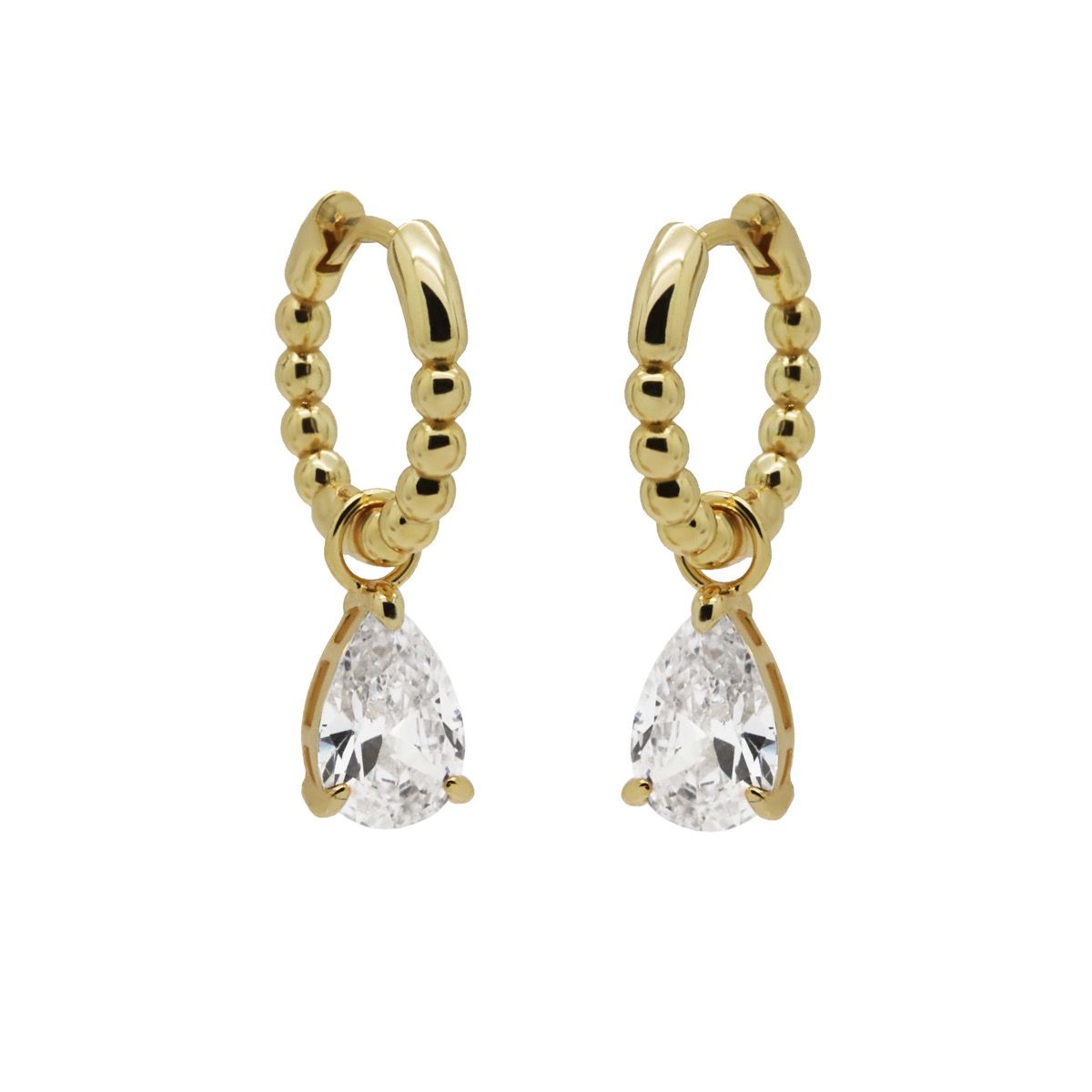 Karma Hinged Hoops Zirconia ANNA Goldplated A106GP oorbellen