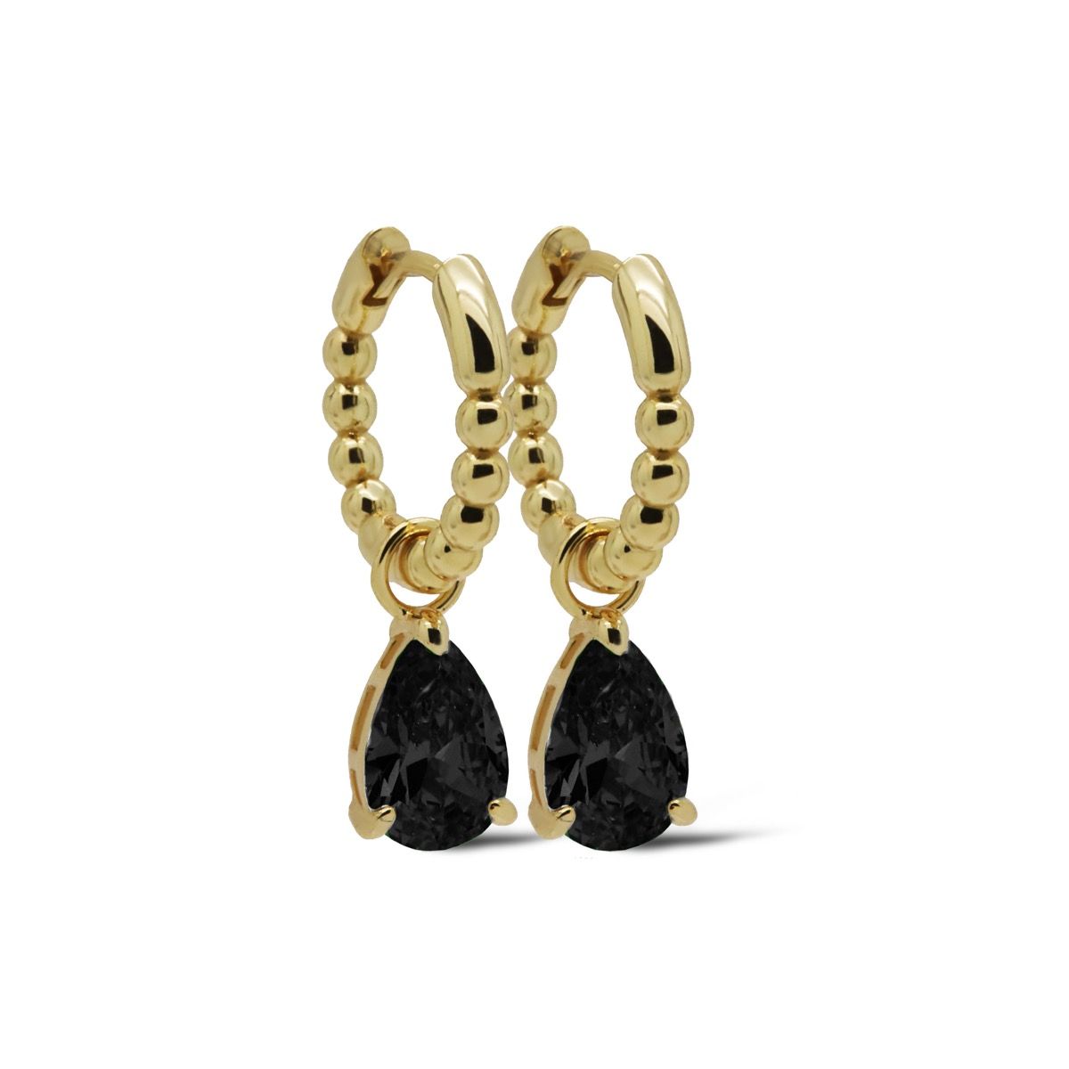 Karma Hinged Hoops Zirconia ANNA Goldplated A106GP_BL oorbellen