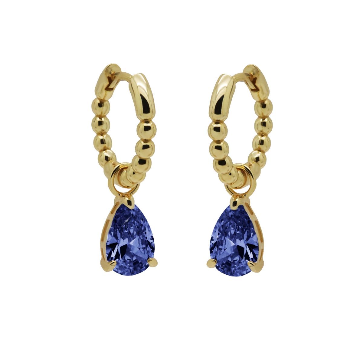 Karma Hinged Hoops Zirconia ANNA SAPHIRE BLUE oorbellen