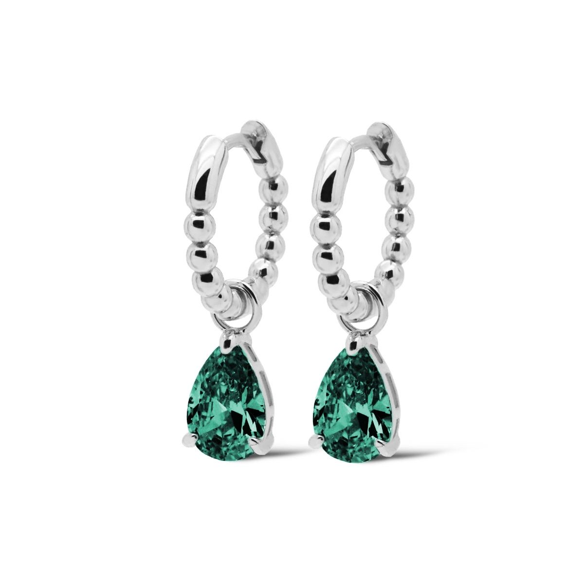 Karma Hinged Hoops Zirconia ANNA TEAL BLUE A106S_TB oorbellen