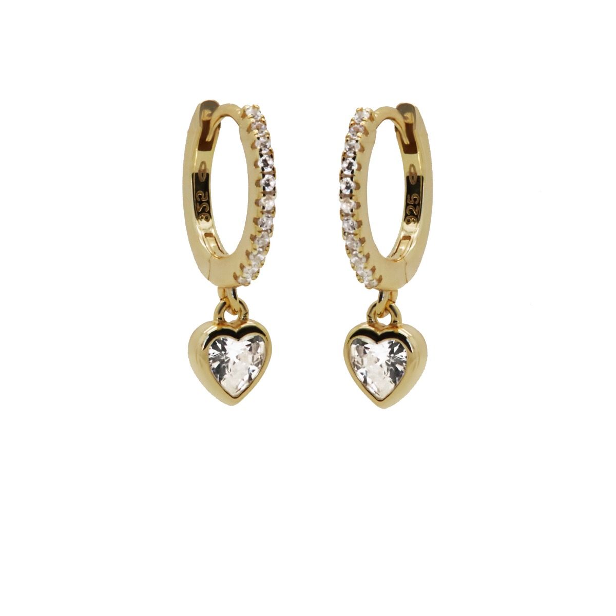 Karma Hinged Hoops Zirconia AURORA Goldplated A107GP oorbellen