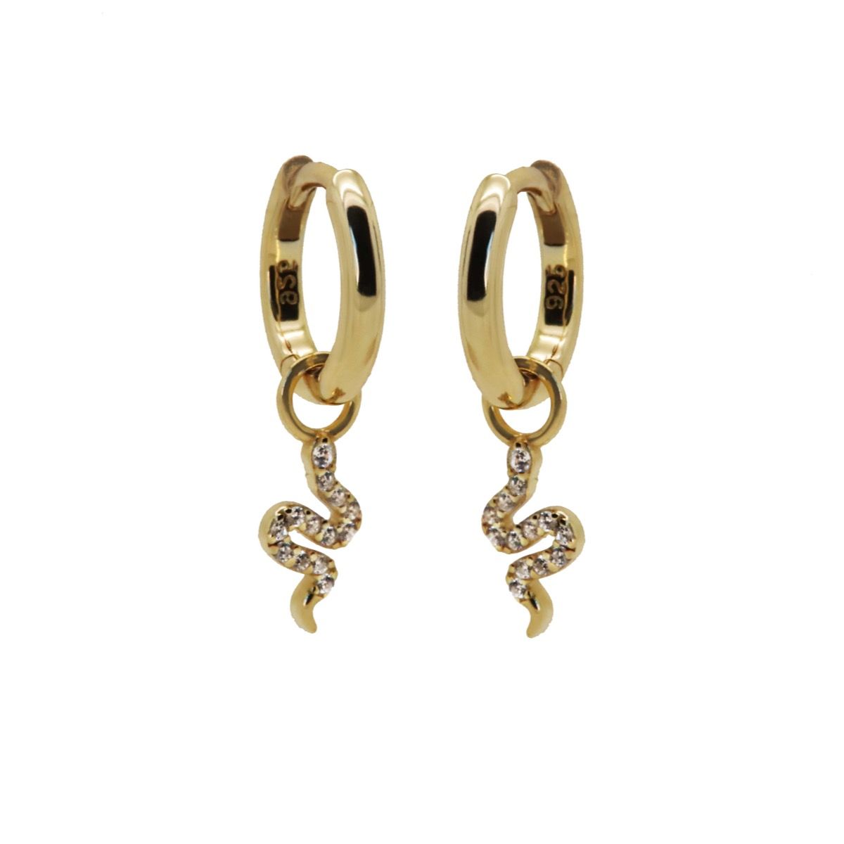 Karma Hinged Hoops Zirconia Symbols SNAKE A108GP oorbellen
