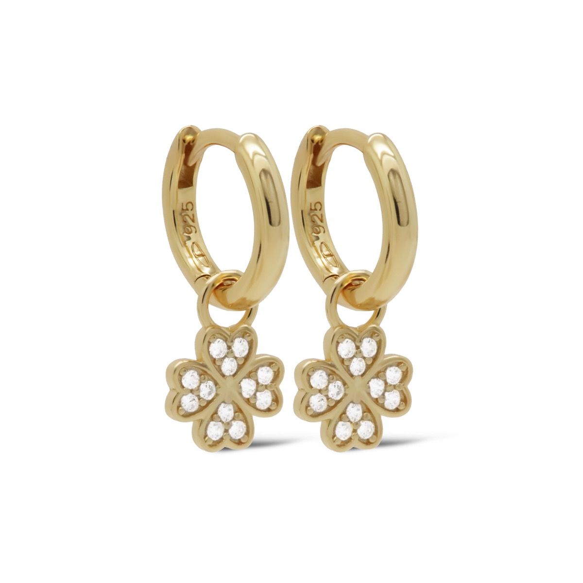 Karma Hinged Hoops Clover Sieraad Goud oorbellen