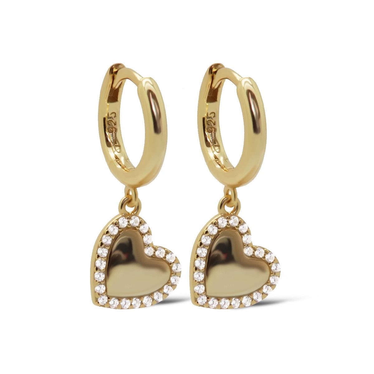 Karma Hinged Hoops Zirconia LUNA Heart A137GP oorbellen