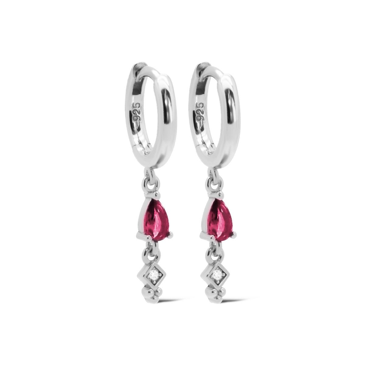 Karma Hinged Hoops MINA Drop Ruby A139S_RR oorbellen