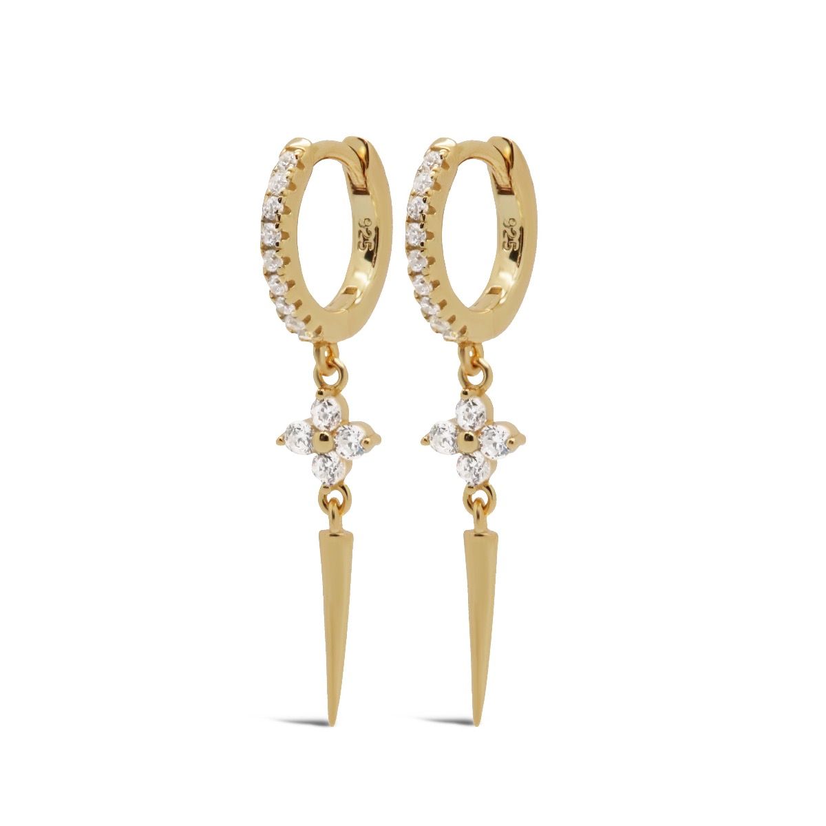 Karma Hinged Hoops DAISY Flower Goldplated A140GP oorbellen