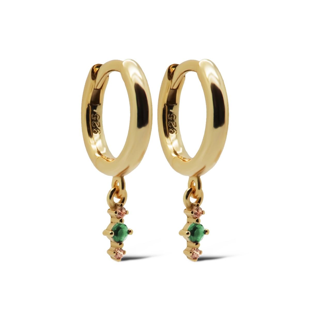 Karma Hinged Hoops ROSALIE Emerald Goldplated A143GP_EG oorbellen