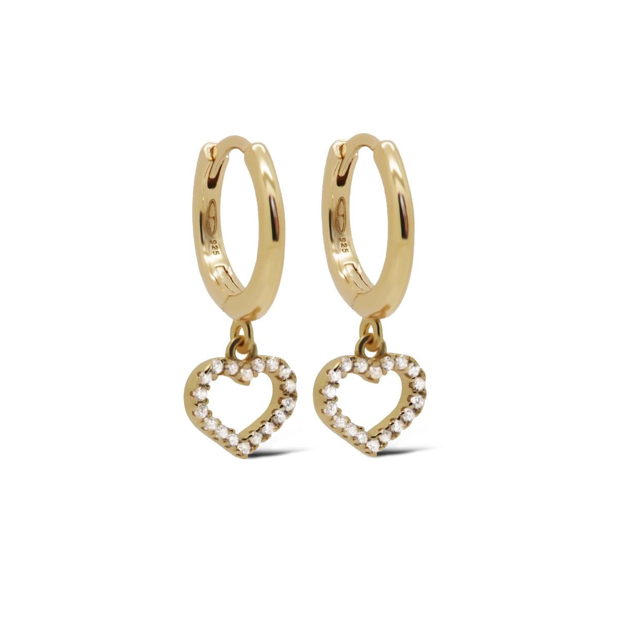 Karma Hinged Hoops CELIE Heart 12MM Goldplated A145GP oorbellen