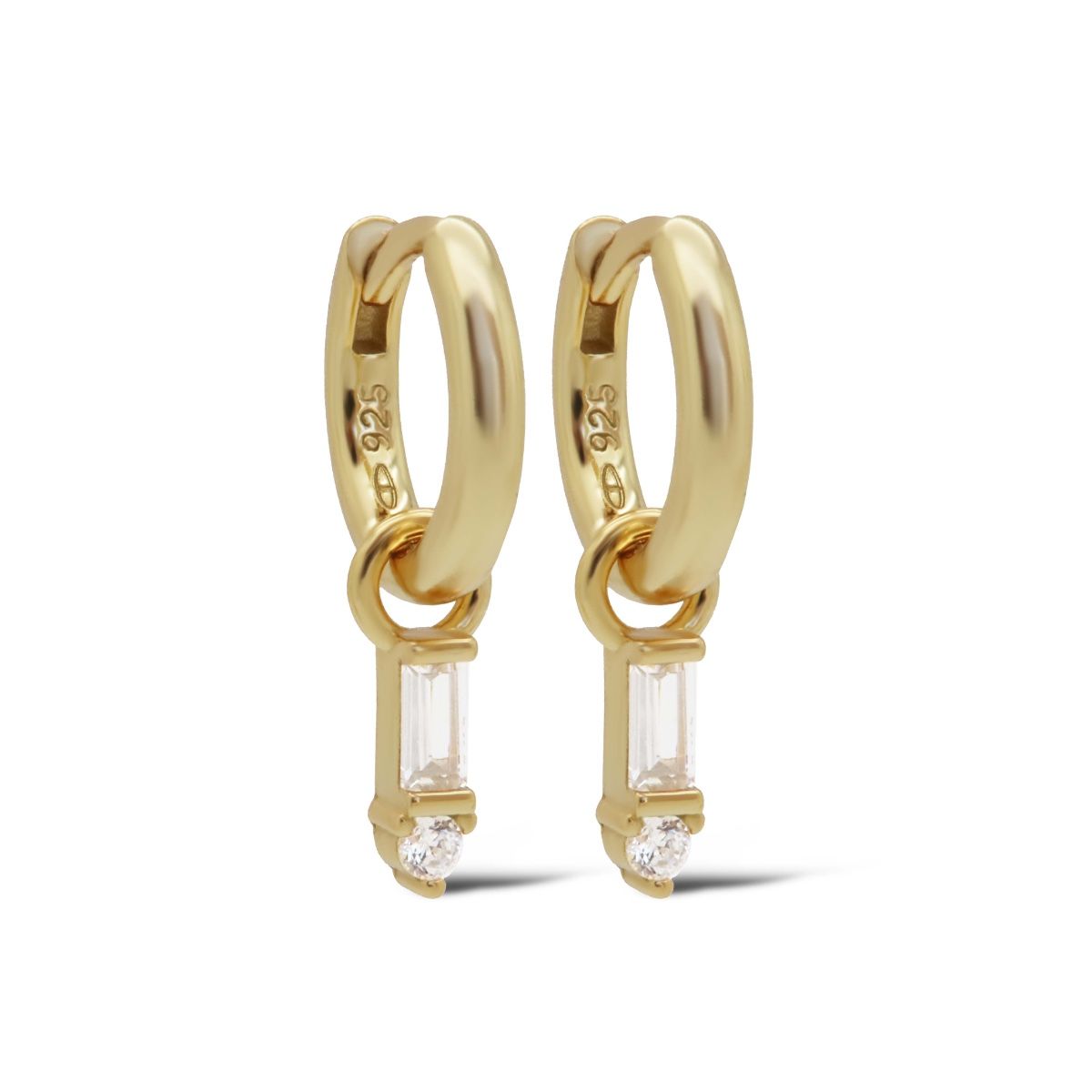 Karma Hinged Hoops Clear Sieraad Goud oorbellen