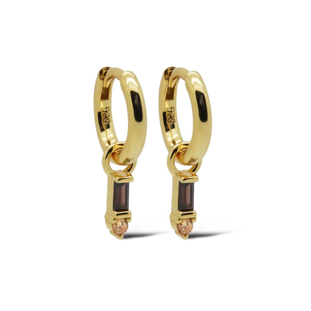 Karma Hinged Hoops Coffee Sieraad Goud oorbellen