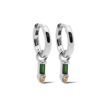 Karma Hinged Hoops Emerald Sieraad Groen oorbellen