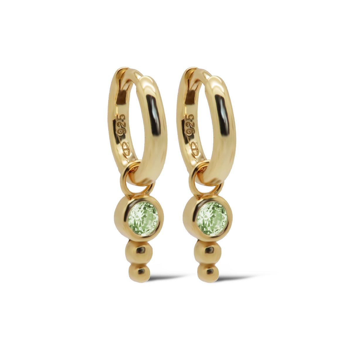 Karma Hinged Hoops Dot Sieraad Goud oorbellen
