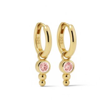 Karma Hinged Hoops NINA Dot Salmon Goldplated A158GP_SA oorbellen