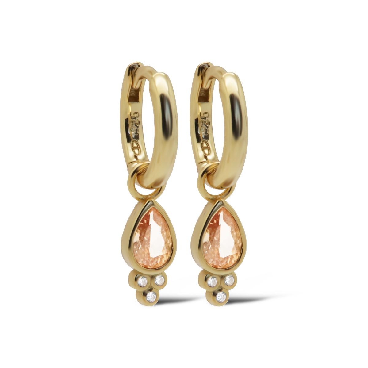 Karma Hinged Hoops Drop Sieraad Goud oorbellen
