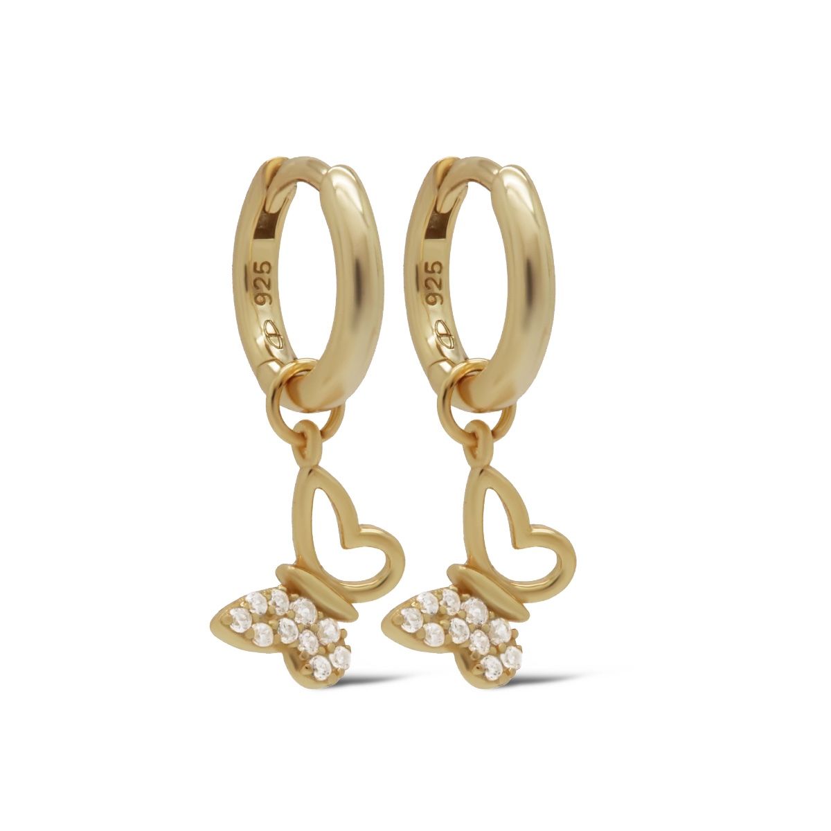 Karma Hinged Hoops FELIA Zirconia Butterfly A163GP oorbellen