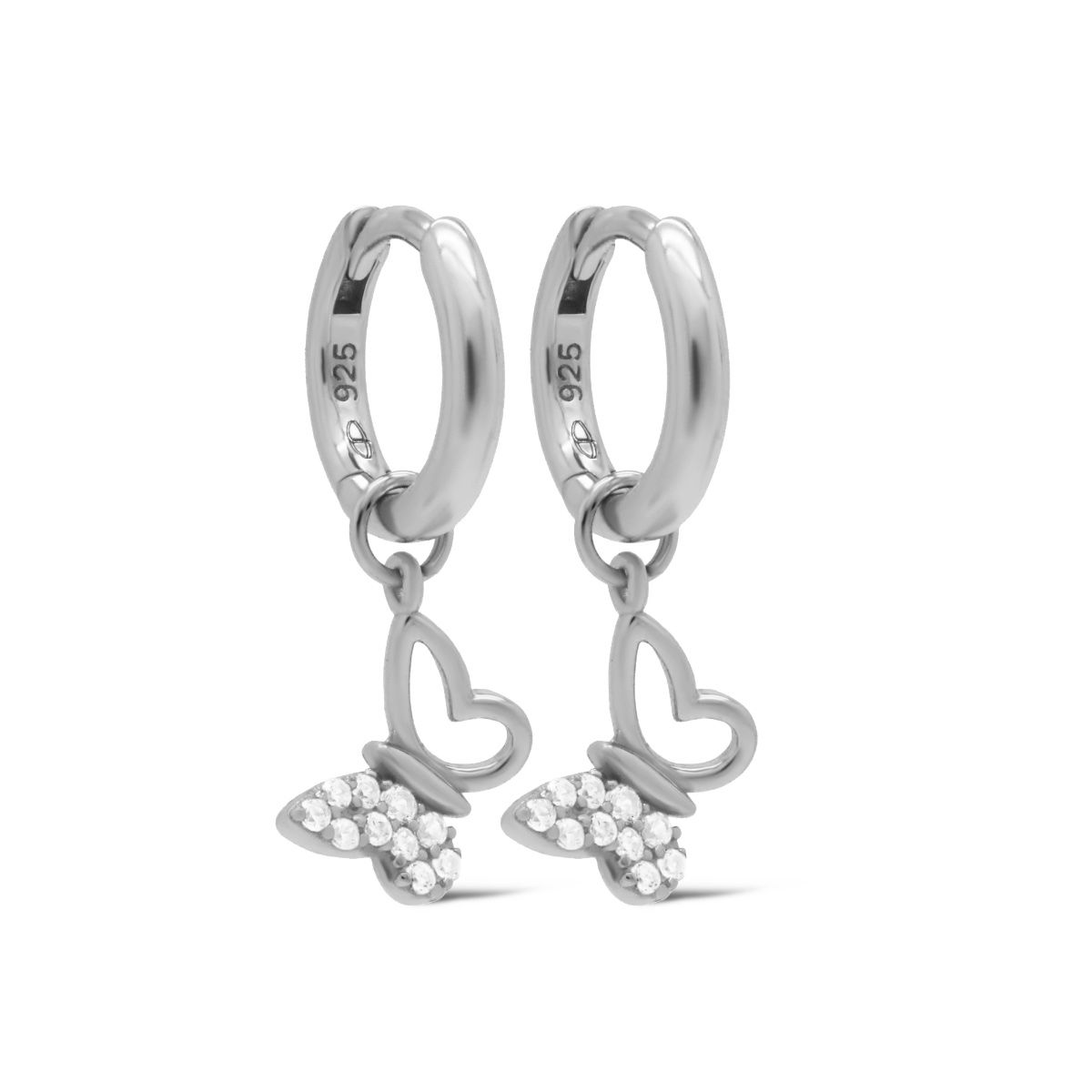Karma Hinged Hoops FELIA Zirconia Butterfly A163S oorbellen