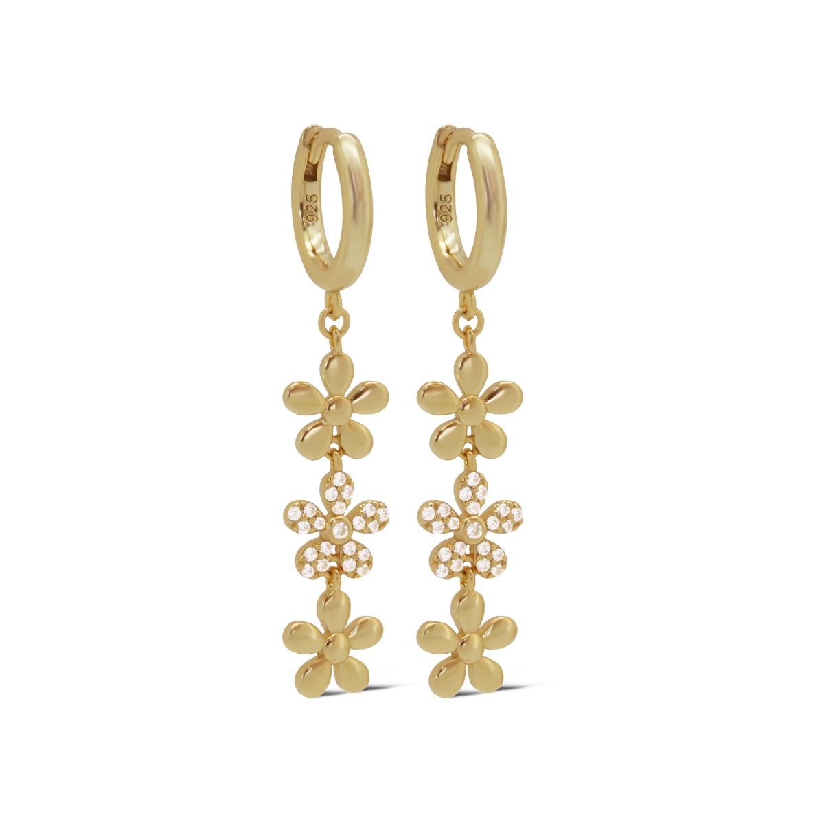 Karma Hinged Hoops DESIE Flower Goldplated A165GP oorbellen