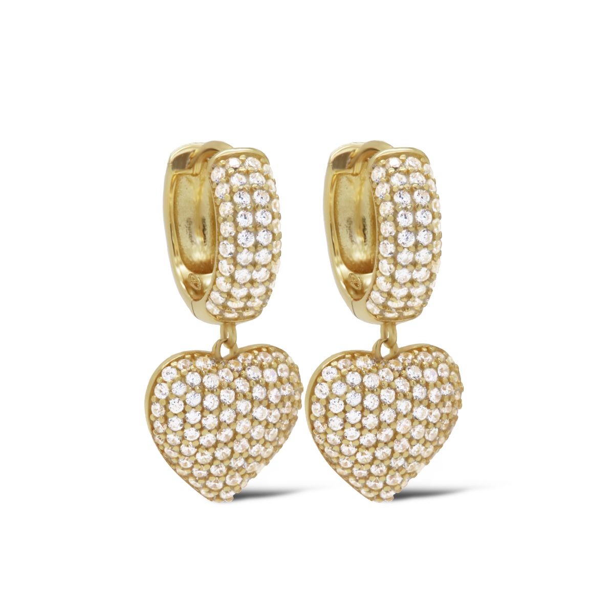 Karma Hinged Hoops Symbols Zirconia LULEA Heart A172GP oorbellen