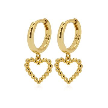 Karma Hinged Hoops Heart Sieraad Goud oorbellen