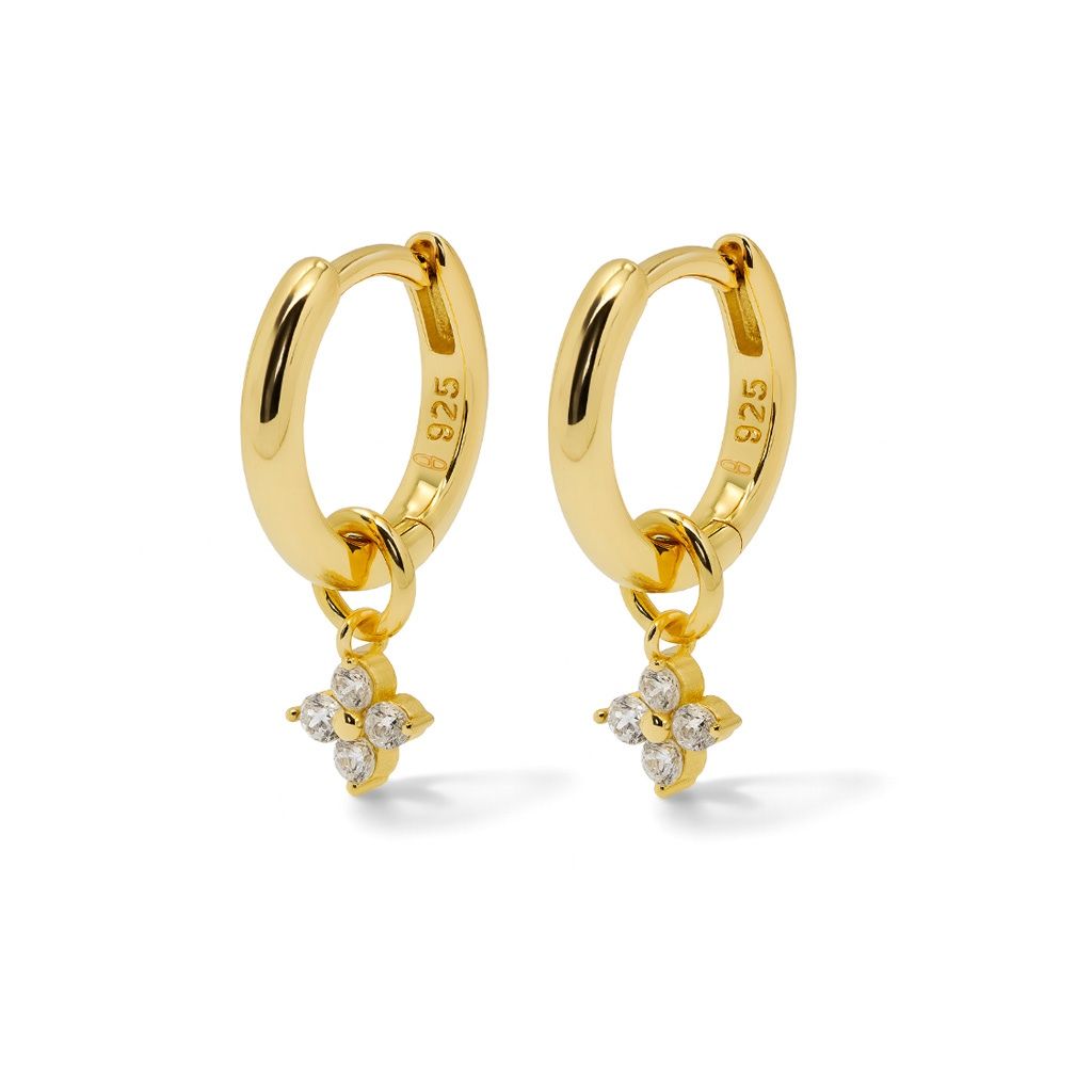 Karma Hinged Hoops Zirconia VIOLA Goldplated A185GP oorbellen