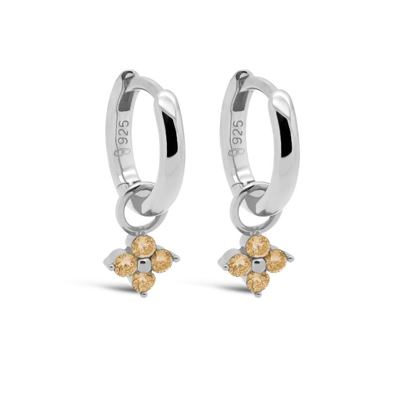 Karma Hinged Hoops Zirconia Sieraad oorbellen