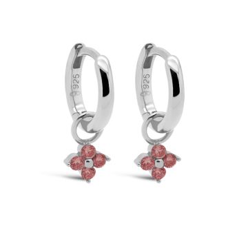 Karma Hinged Hoops Zirconia VIOLA WINE RED A185S_WR oorbellen