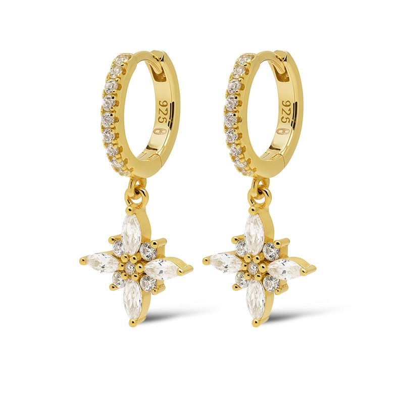 Karma Hinged Hoops Zirconia Morningstar BIJOU A188GP oorbellen