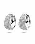 Zilveren gerhodineerde klapoorringen zirkonia 18 mm - 1341908