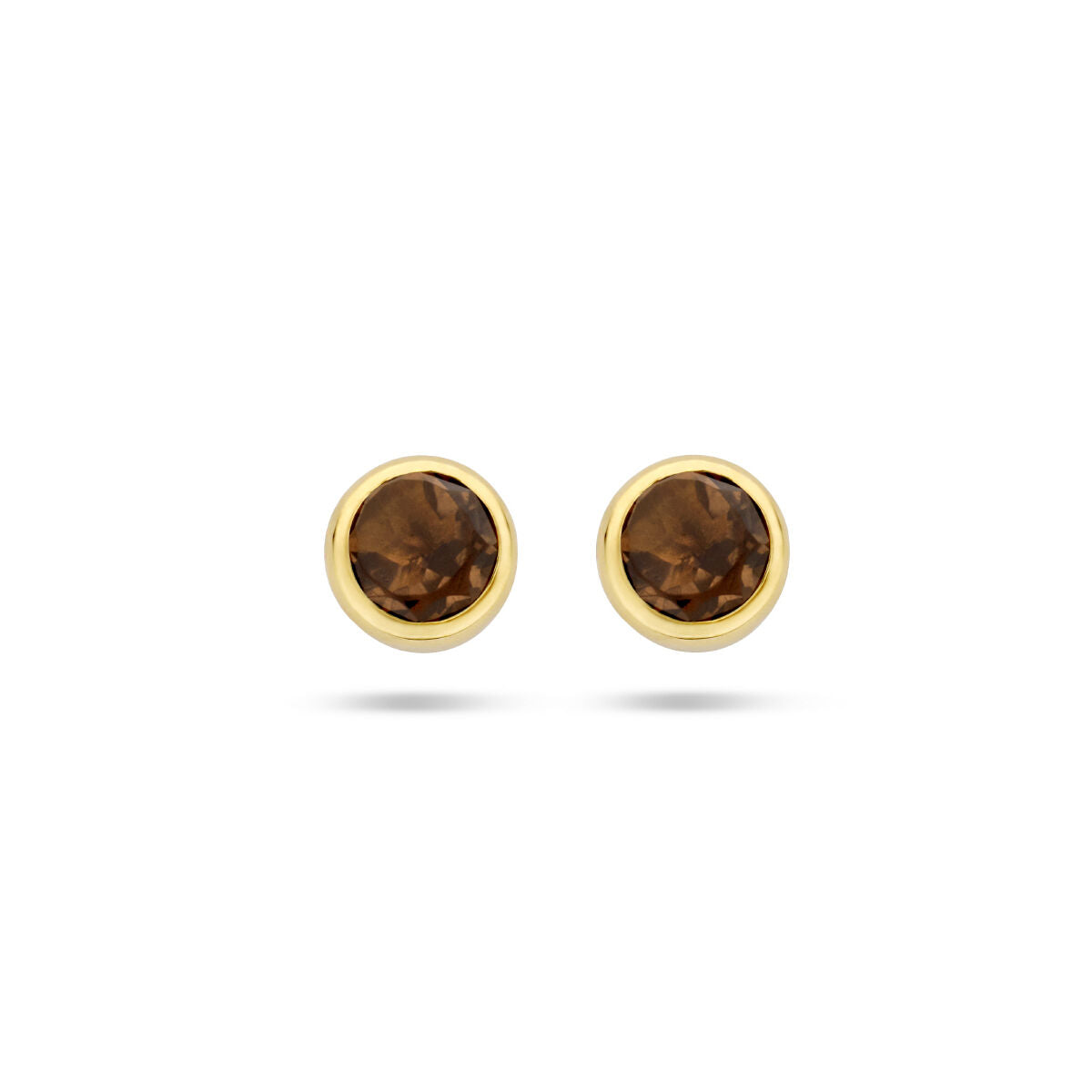 Fantasy Collection Oorbellen rookkwarts 4,5 mm 14K geelgoud