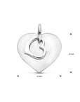 zilver gerhodineerd graveerhanger hartje poli/mat 13 mm 1340459