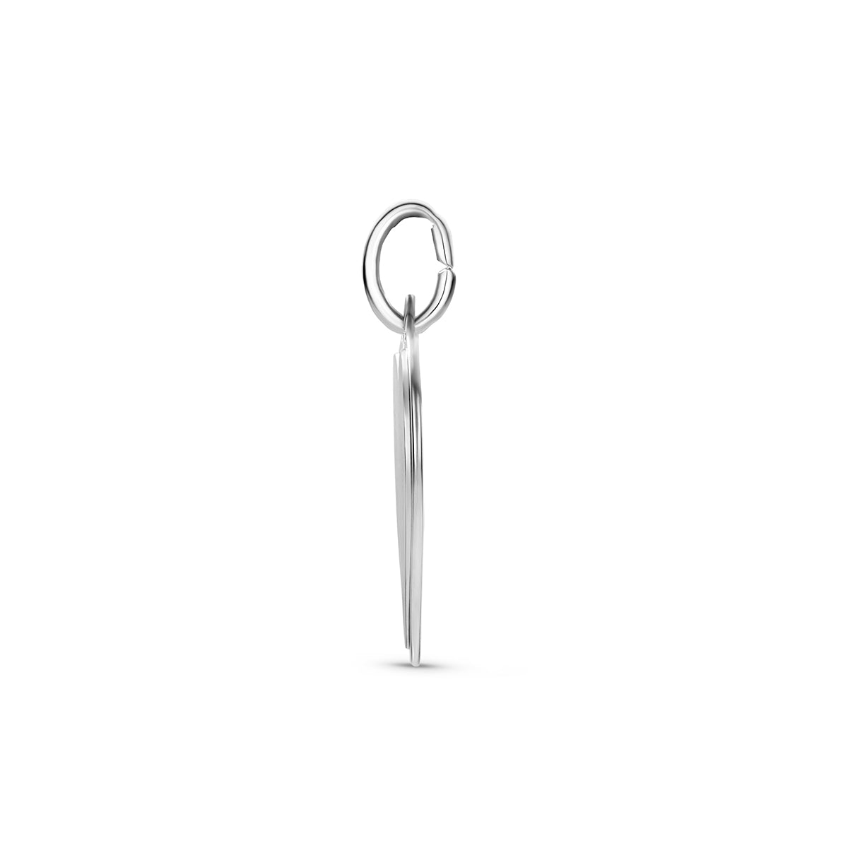Graveerhanger hart poli/mat zilver gerhodineerd 14 mm