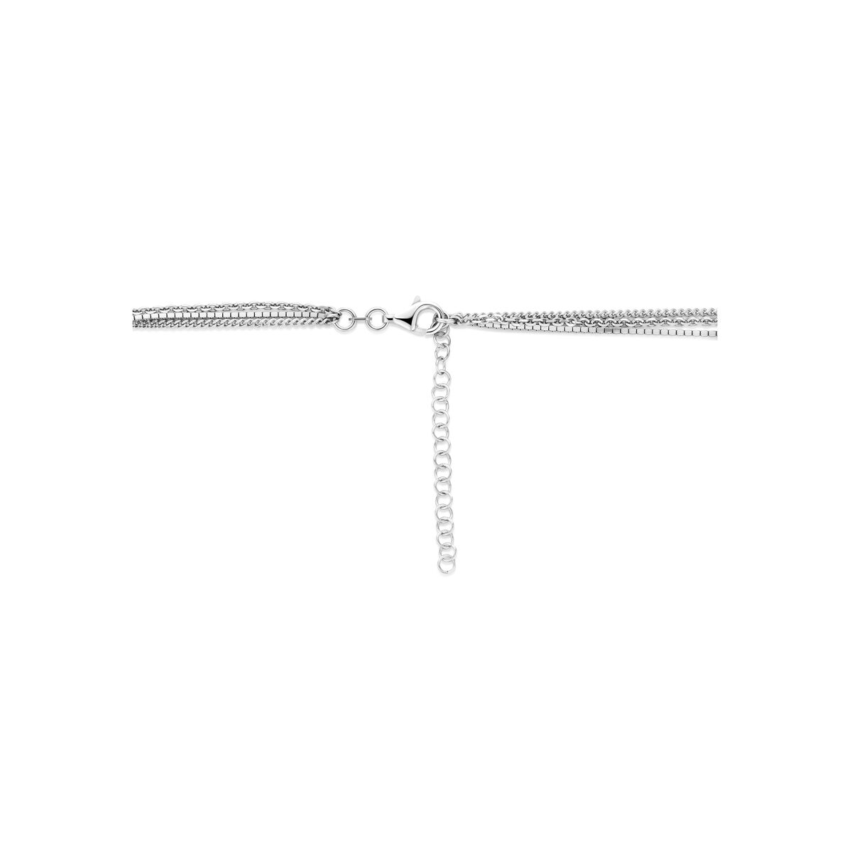 Multi-collier 40,5 + 5 cm zilver gerhodineerd