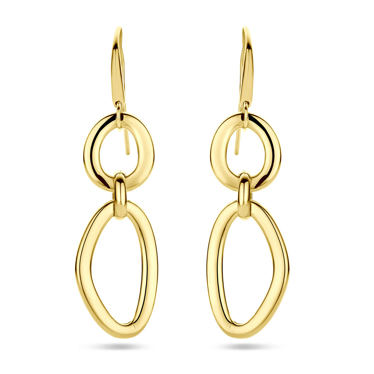 Fantasy Collection Hangende oorbellen schakel franse haak 53 mm 14K geelgoud