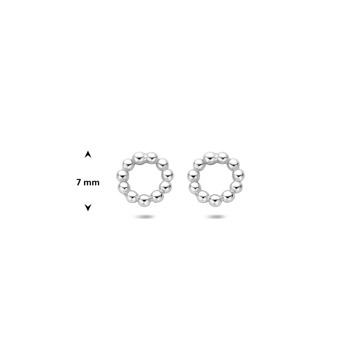 Fantasy Collection Oorbellen rond bolletjes 7 mm zilver
