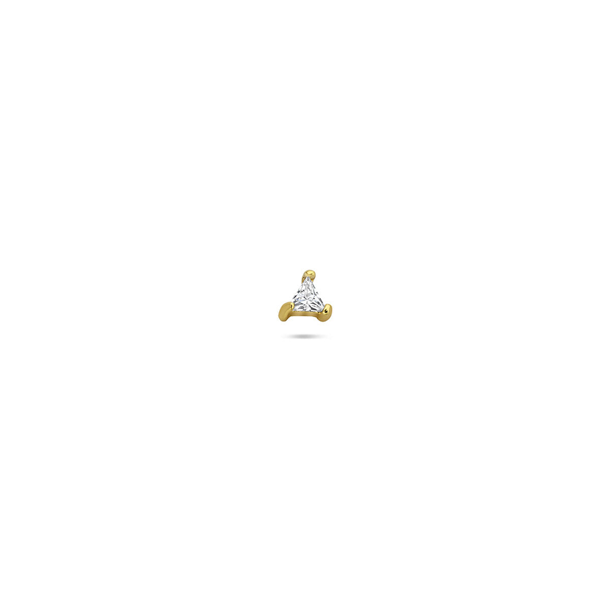 Fantasy Collection Flat back piercing driehoek zirkonia 3 mm 1 micron zilver verguld
