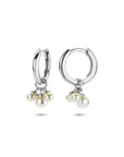 Zilveren gerhodineerde oorringen parels 17 mm - 1341169