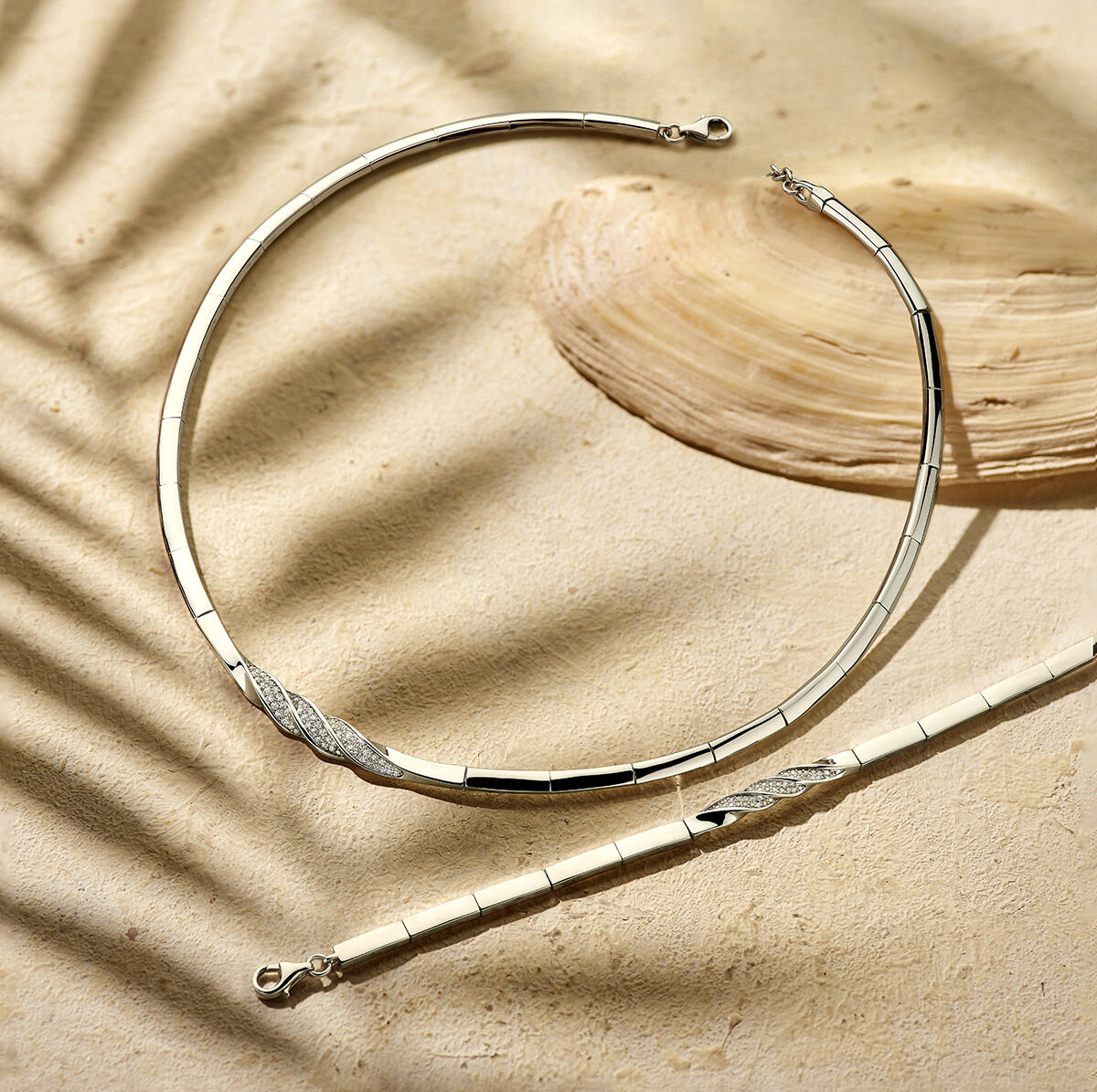 Fantasy Collection Collier zirkonia 7 mm 42 + 3 cm zilver gerhodineerd