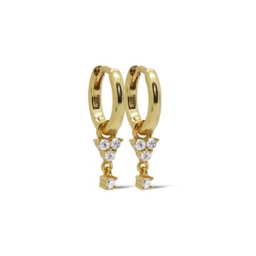 Karma Hinged Hoops Symbols FLOWER Zirconia A62GP oorbellen
