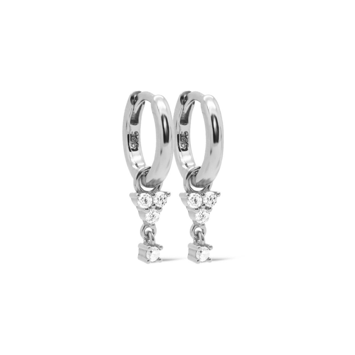 Karma Hinged Hoops Symbols FLOWER Zirconia A62S oorbellen