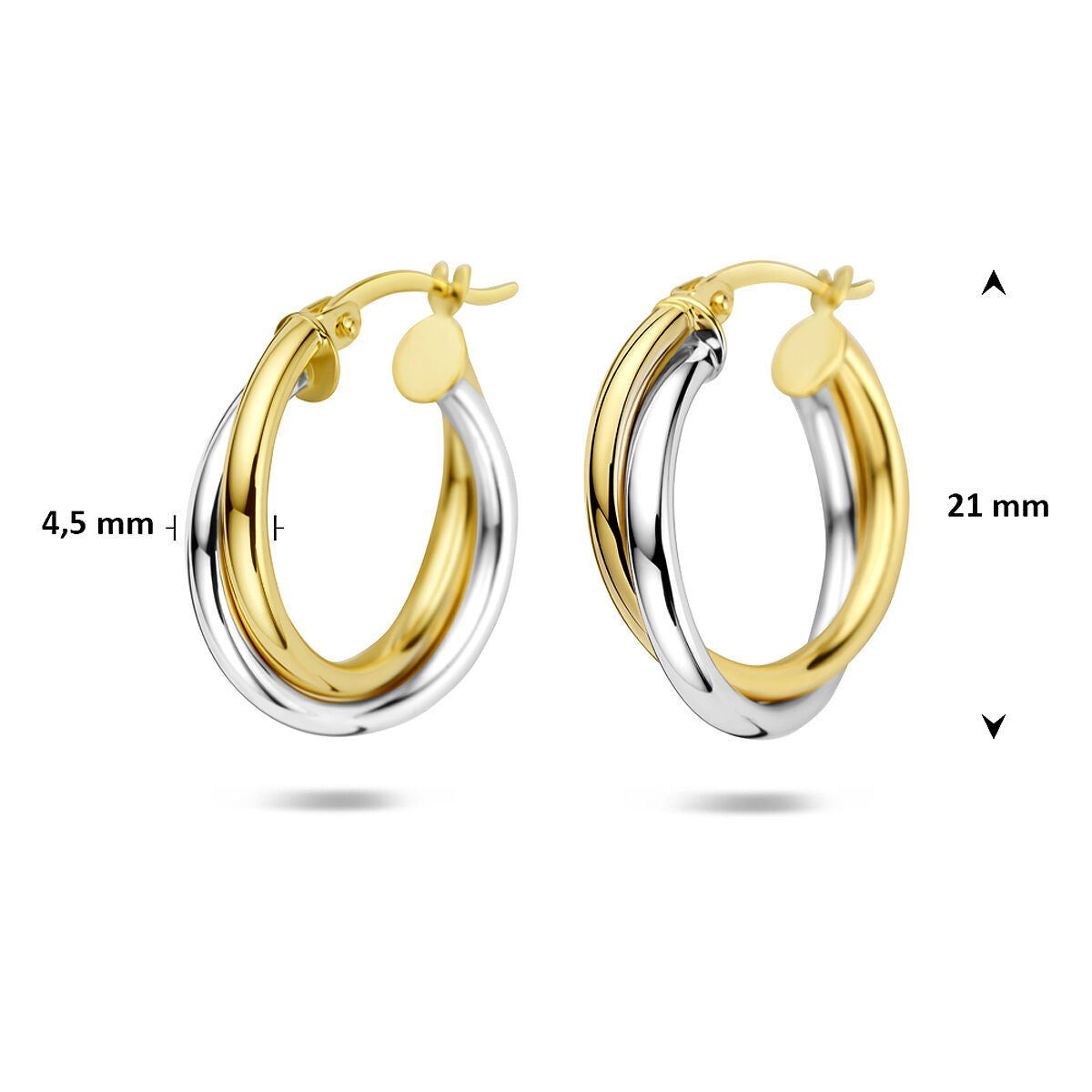 Fantasy Collection Oorbellen 21 mm 14K bicolor goud