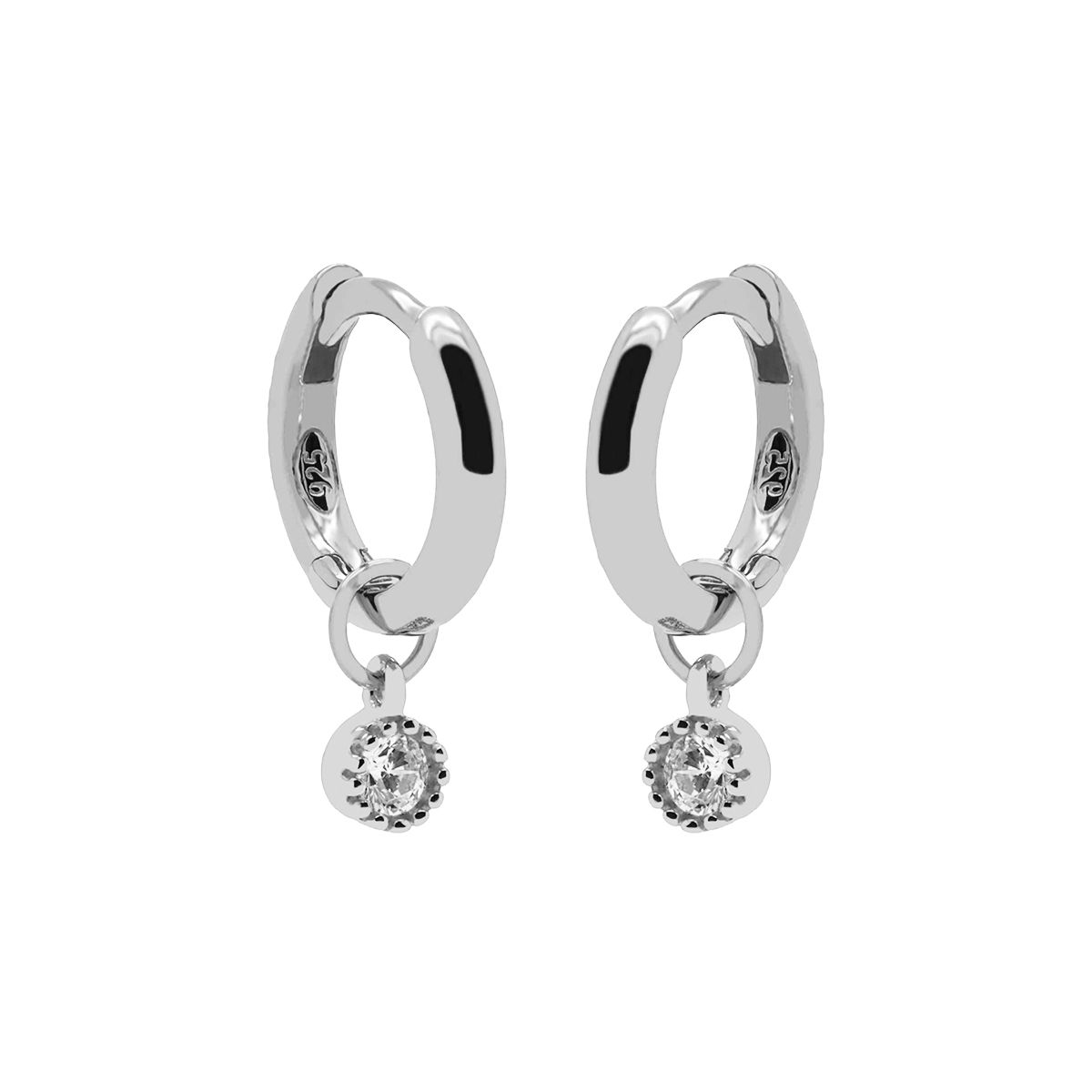 Karma Hinged Hoops Symbols Dotty Zirconia 12MM A66S oorbellen
