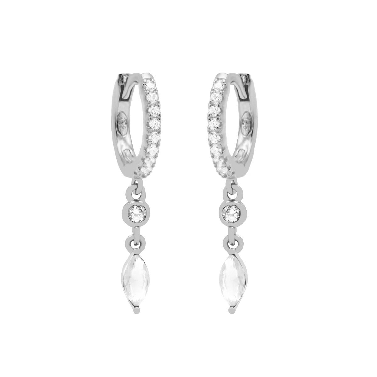 Karma Hinged Hoops Zirkonia Hanging Drop 14 Mm A68S oorbellen