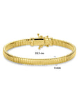 14K Geelgouden Tubogas Armband – 6 mm Gepolijst 18,5 cm